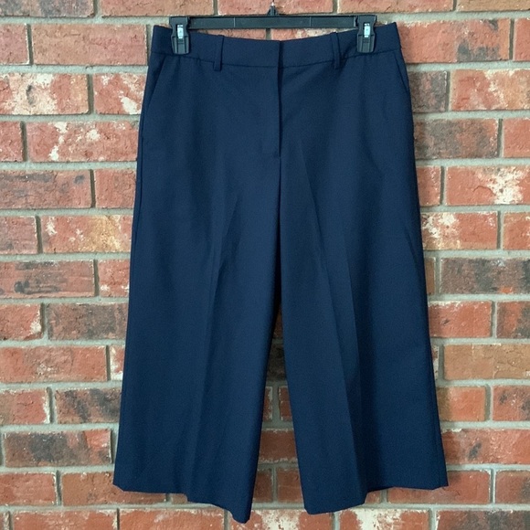 J. Crew Navy Peyton Cropped Wide Leg 365 Pants - Picture 2 of 5
